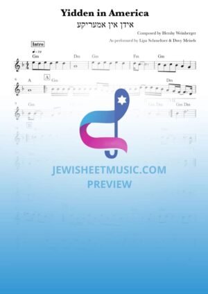 Yidden in America Sheet Music by Lipa Schmeltzer. אידן אין אמעריקע